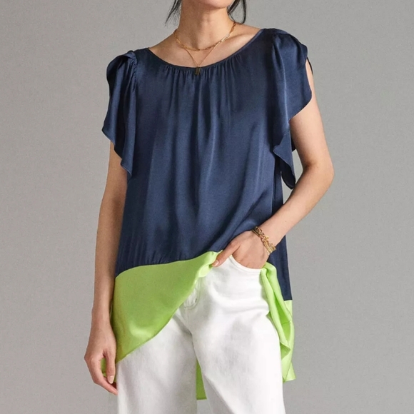 Anthropologie Tops - Anthropologie Maeve Colorblocked Tunic Blouse Size XS